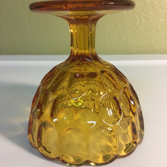 Vintage Indiana Glass Amber Compote - Picture 6 of 12